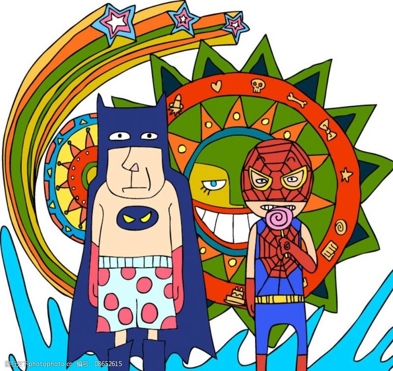 蜘蛛侠蝙蝠侠图片素材