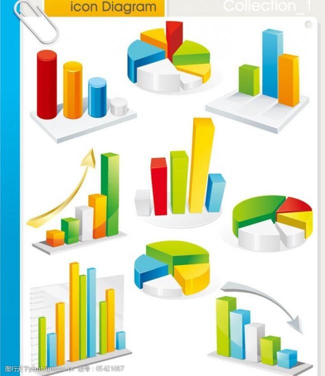 趋势财务数据统计分析矢量图片
