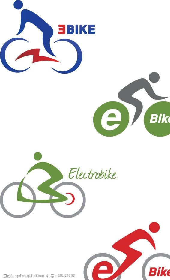 骑自行车抽象人物图标
