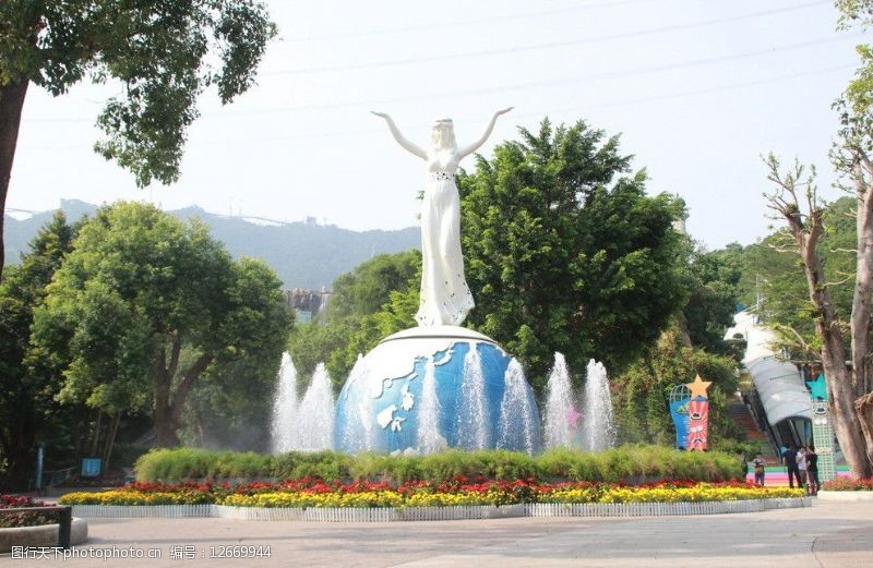 雕塑喷泉东部华侨城图片