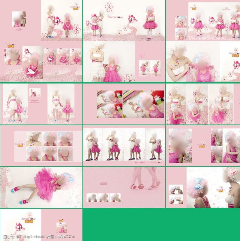 粉红女孩儿童摄影模板图片