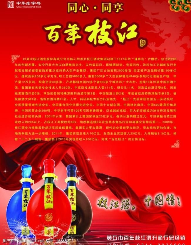其他画册封面百年枝江酒画册宣传单图片