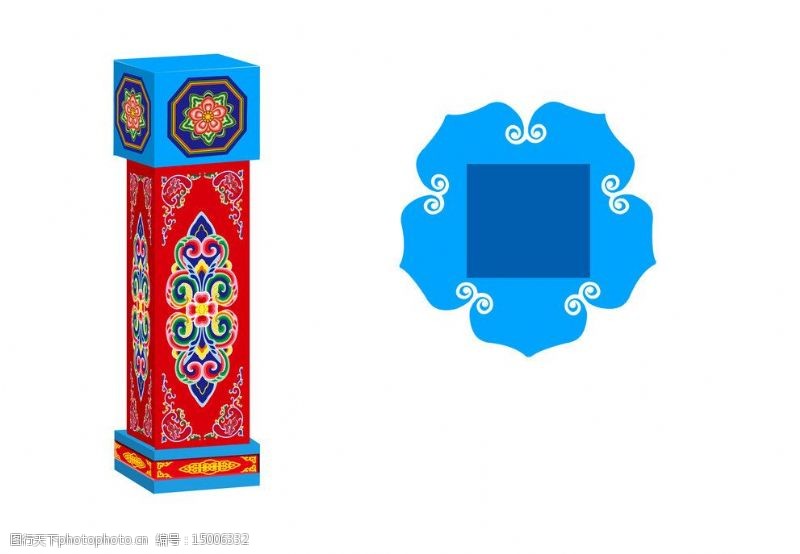 蒙古风格柱子图片