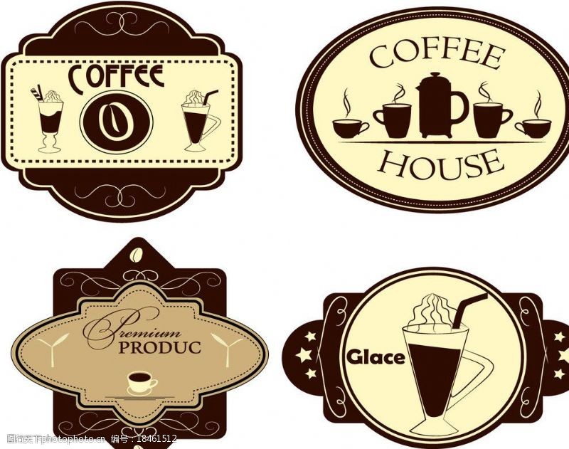 咖啡图标咖啡标签复古图片