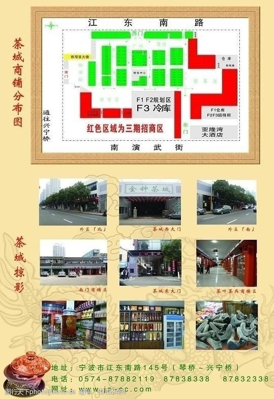 茶画册模板下载金钟茶城2010单页图片