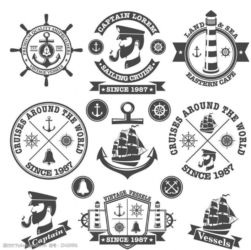象征标识海洋徽章logo