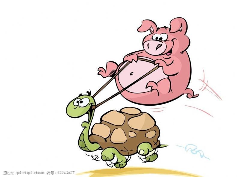 童年插画卡通猪图片