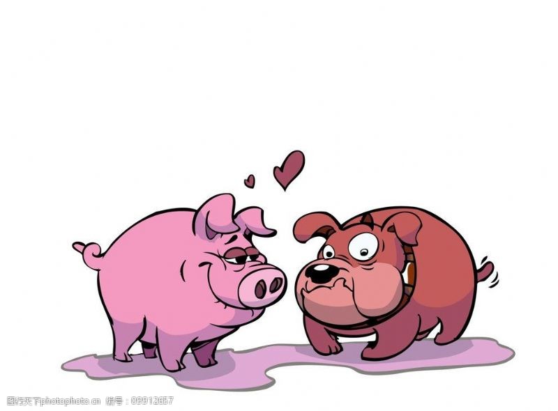 童年插画卡通猪图片