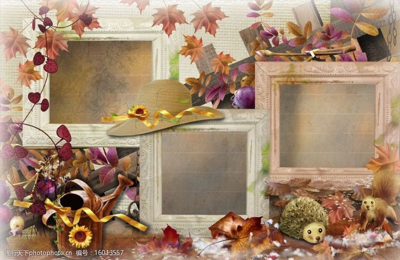 写真集秋天框架模板图片