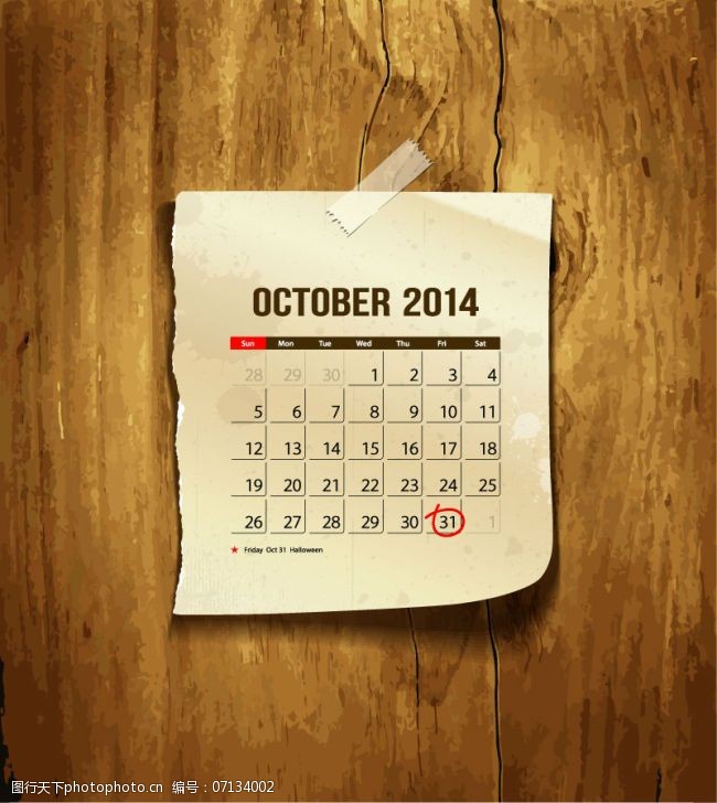 箭头素材免费下载创意2014年10月贴纸年历矢量素材