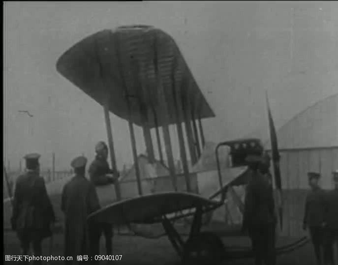 黑白电影背景视频复古飞机视频素材