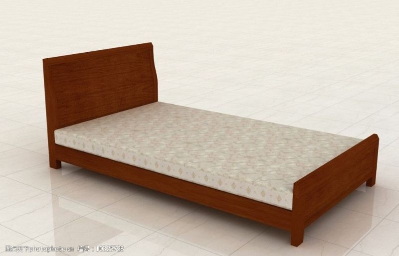 家具模型12米实木床图片