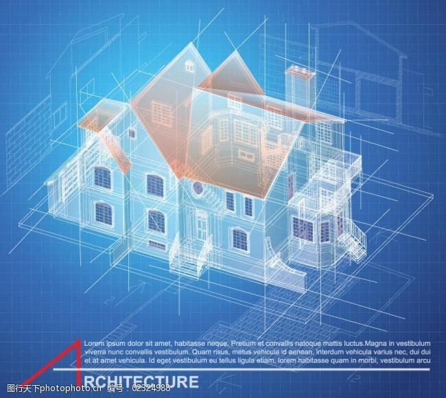 别墅模型素材欧式建筑别墅设计图图片