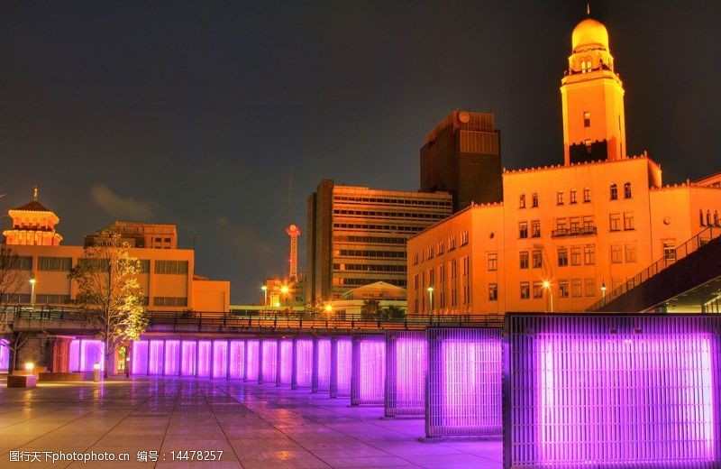 塔楼日本横滨海关大楼明星步道图片