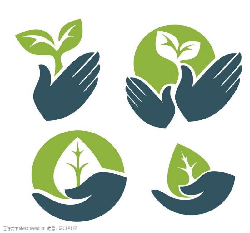 手树苗爱护环境logo