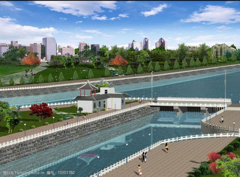 城市规划城市水闸环境规划效果图片