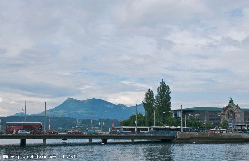 瑞士琉森湖一景图片