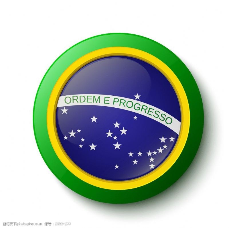 圆形国旗巴西国旗圆形图标