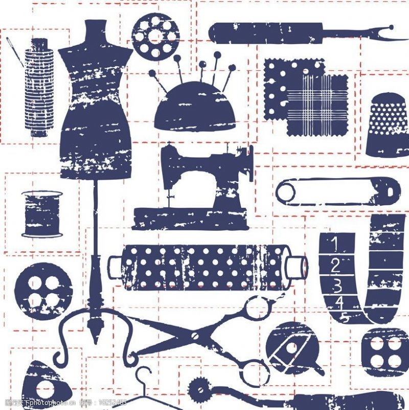 缝纫机裁缝素材图片