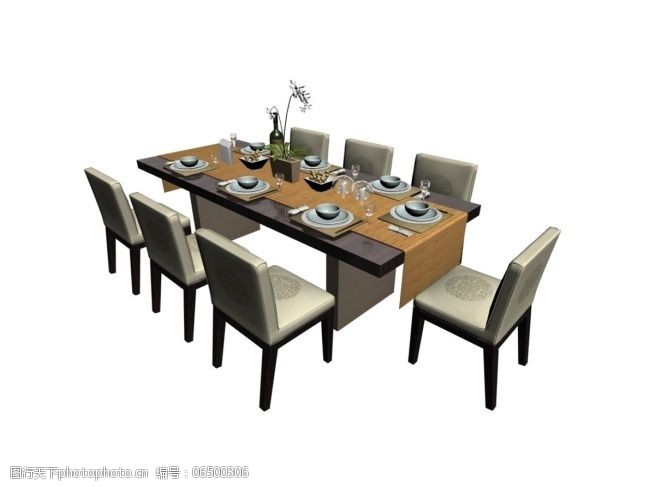 椅子模型餐桌椅组合素材