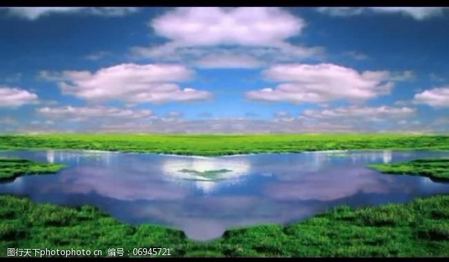 背景视频模板蓝天白云草视频素材图片
