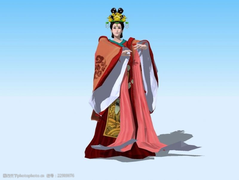 美丽中国皇后3D模型