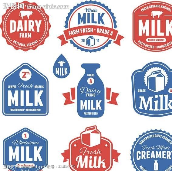 牛奶商标牛奶标志图片