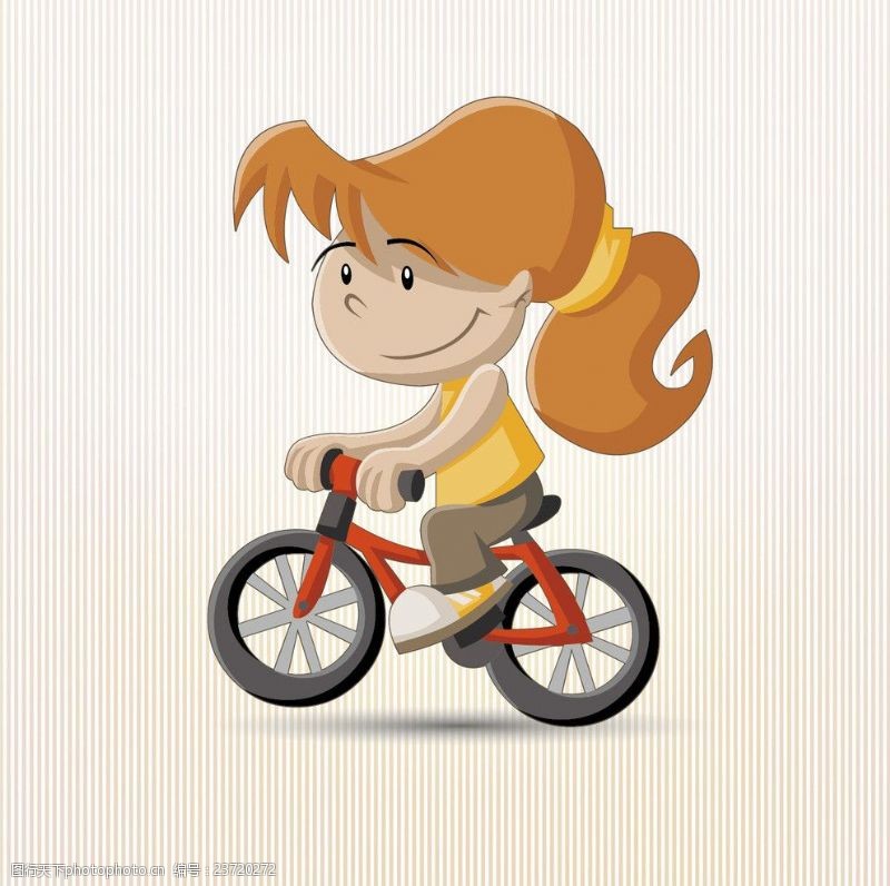 可爱的小象骑单车的小女孩