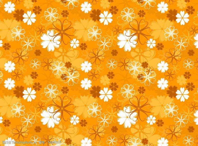 橙色系列六瓣花图案图片