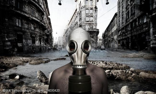 世界建筑设计环境污染幻想海报设计图片