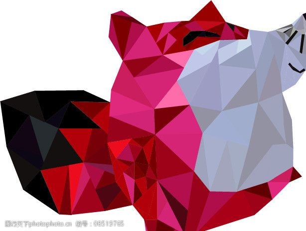搜狐狐狸矢量几何色块创意搜狐狐狸图片