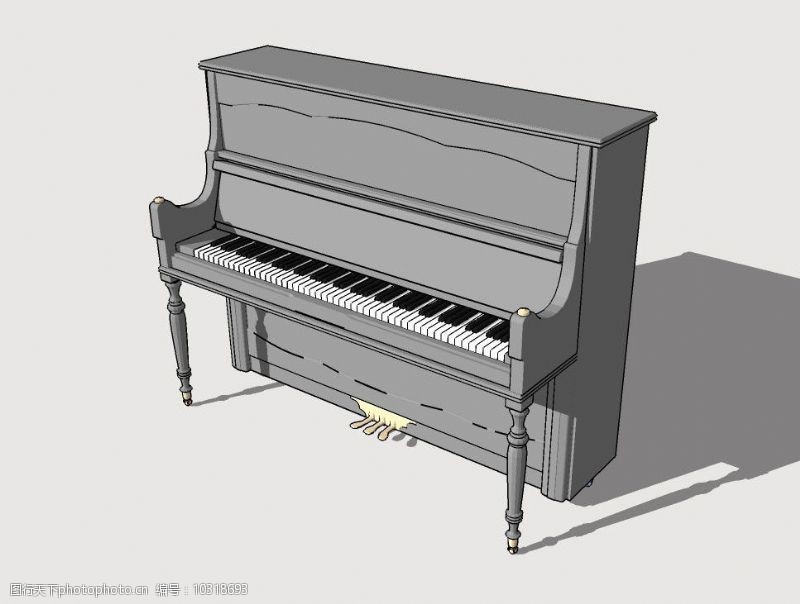 西洋乐器钢琴3D模型图片