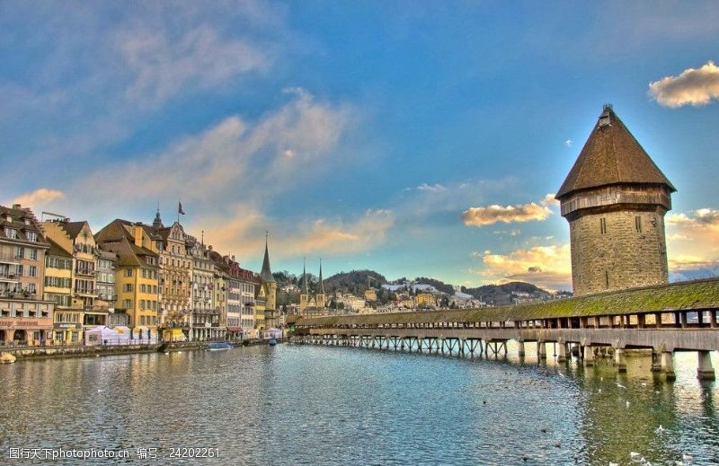 瑞士风光瑞士卢塞恩市内一景