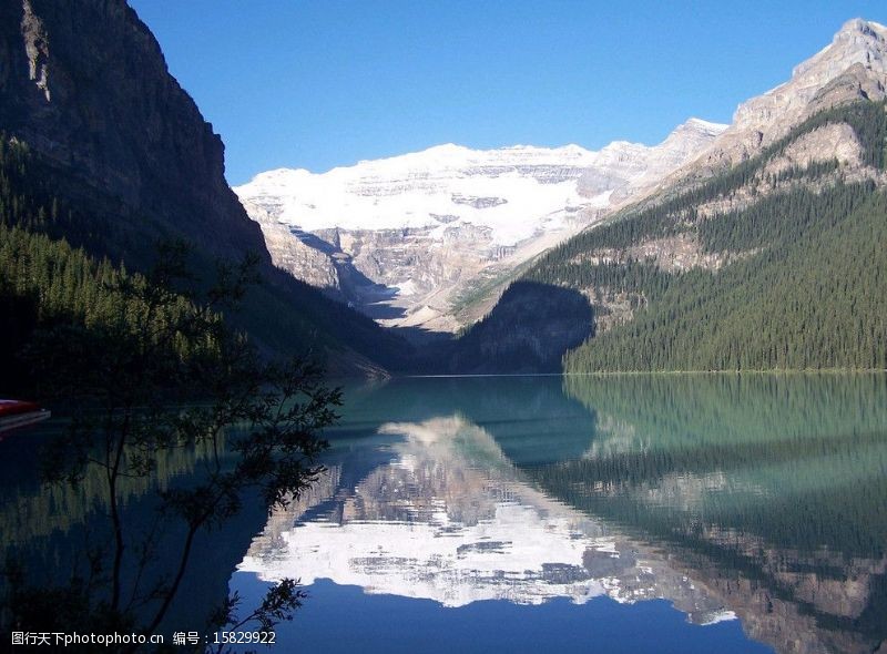 山水倒影加拿大山水风光图片