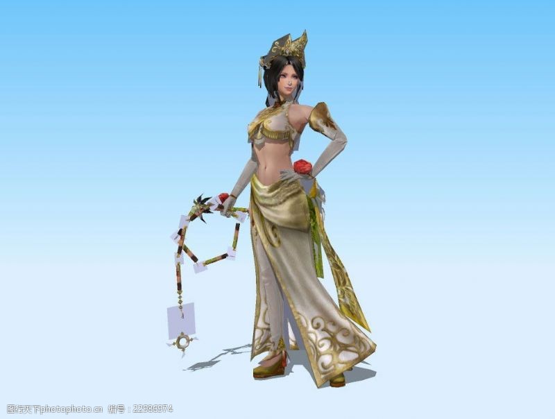 美丽中国游戏人物站式3D模型