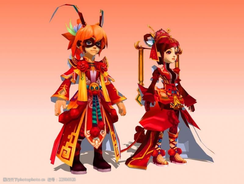 美丽中国游戏人物3D模型