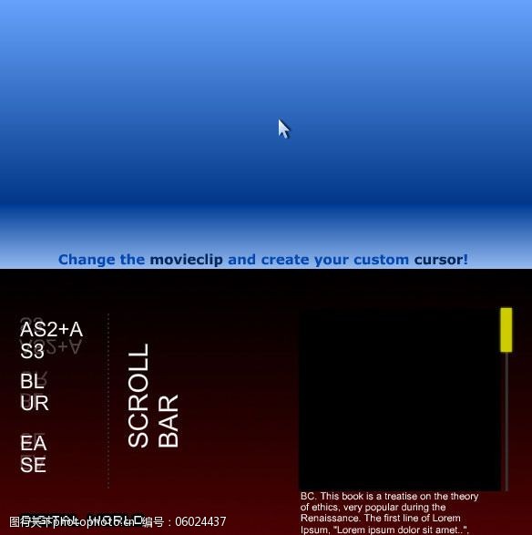 鼠标指针免费下载鼠标指针和滚动条as特效flash源文件