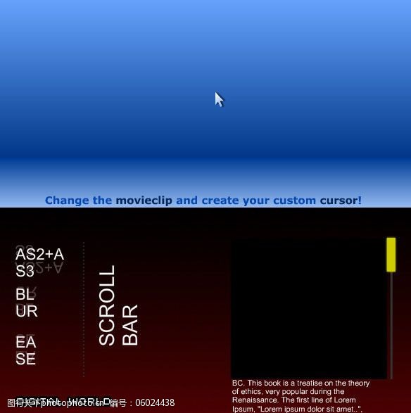 鼠标指针免费下载鼠标指针和滚动条as特效flash源文件