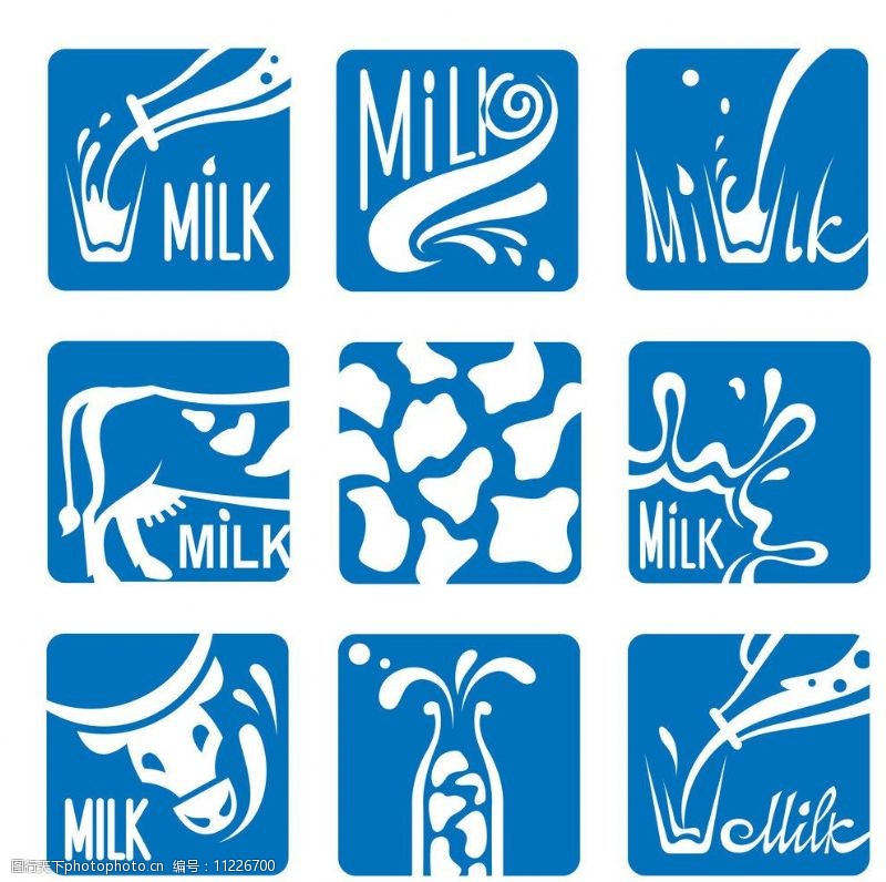 牛奶商标牛奶标签图片
