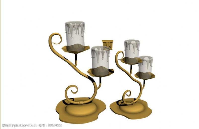室内装饰模型欧式烛台模型图片