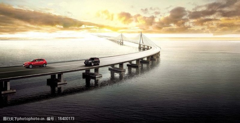 汽车美容广告大桥图片