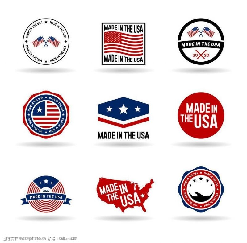 美国国旗模板下载logo设计图片