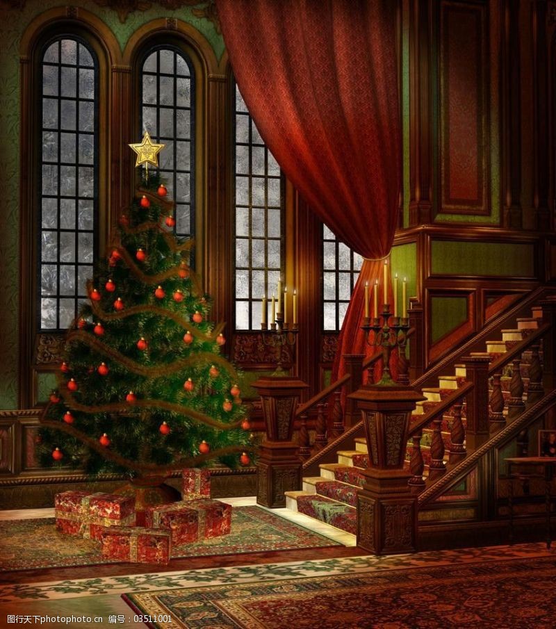 新年模板下载圣诞树素材下载图片