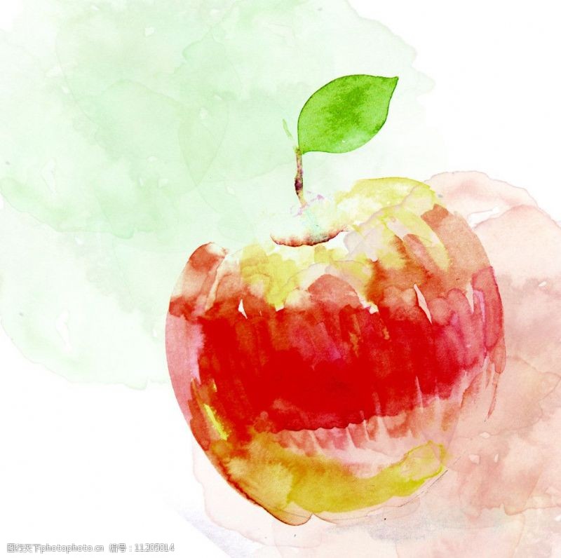 层次苹果水彩红苹果图片