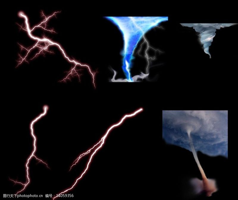 自然闪电闪电龙卷风图片