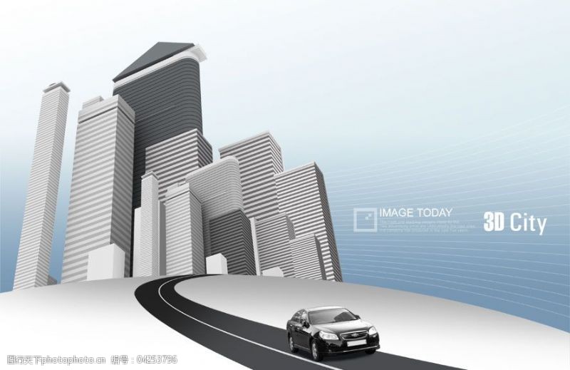 高速公路下载高清PSD分层素材繁华都市