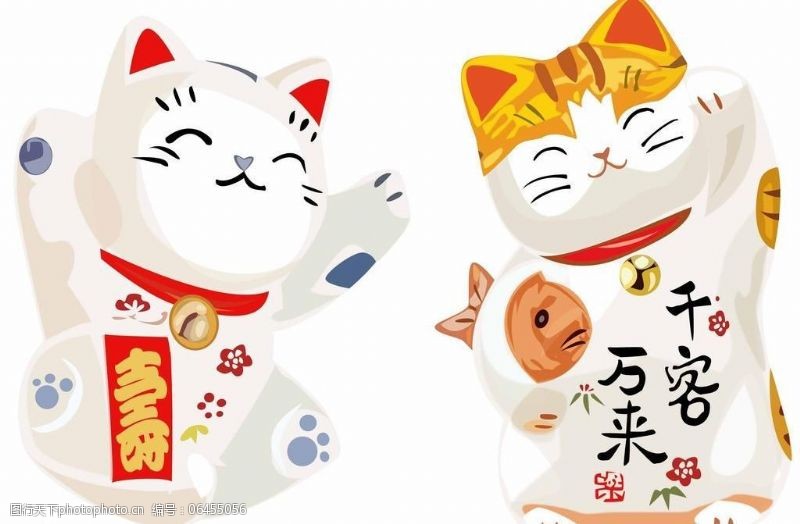 招也不素材猫招财图片