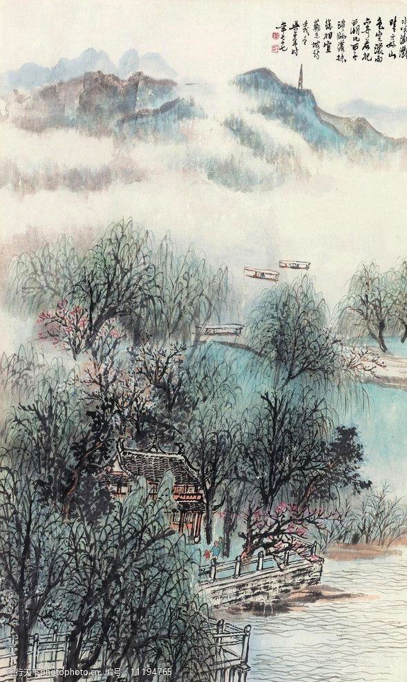 杭州西湖名胜平湖秋月图片