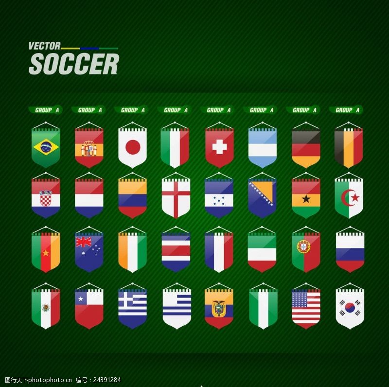 足球运动场国外国旗