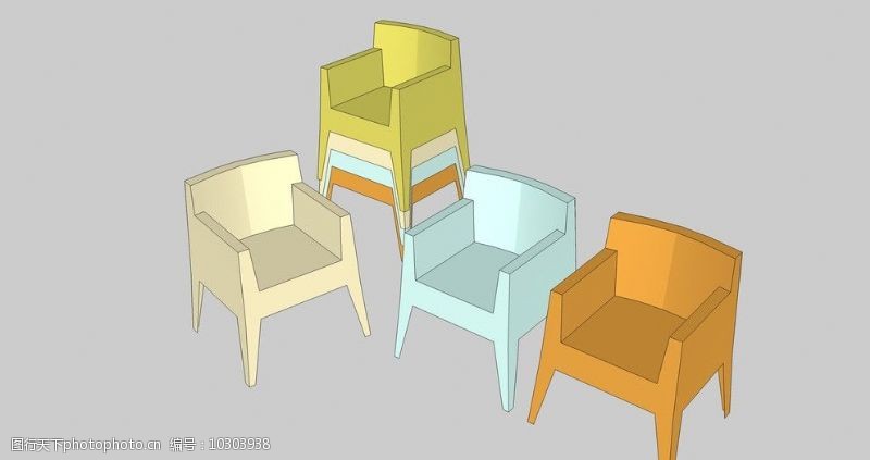 圈椅彩色塑料椅图片
